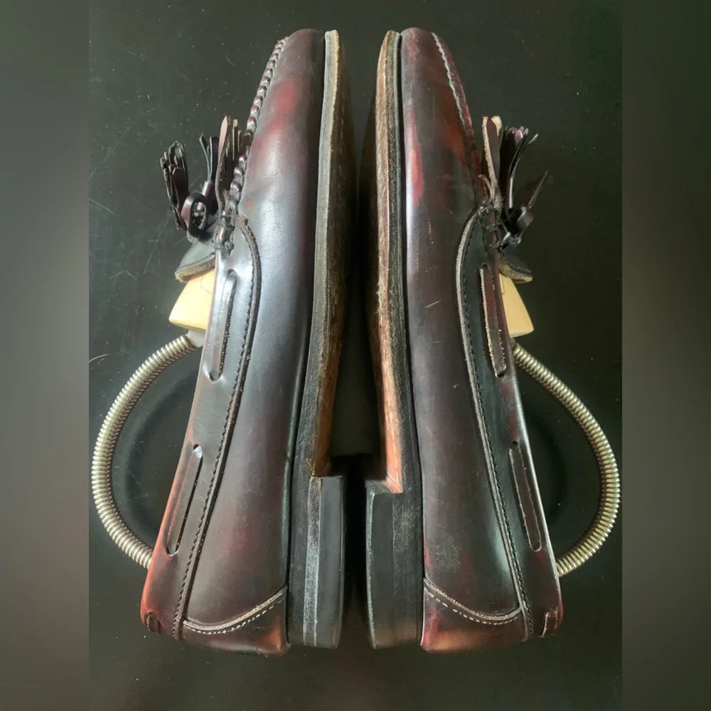 Cole Haan Loafers Size 9D Burgundy Pinch Tassel Preppy Dress Shoes Business